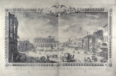 La Piazza della Bra, Vérone, gravée par Gianantonio Urbani, vers 1700 - Tiberio Majeroni